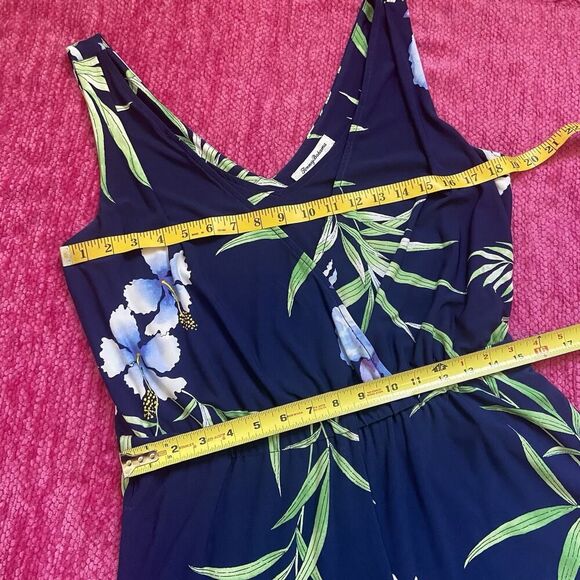 Tommy Bahama Acqua Dei Fiore Wide Leg Jumpsuit Navy Blue Floral Size Medium - Picture 8 of 10
